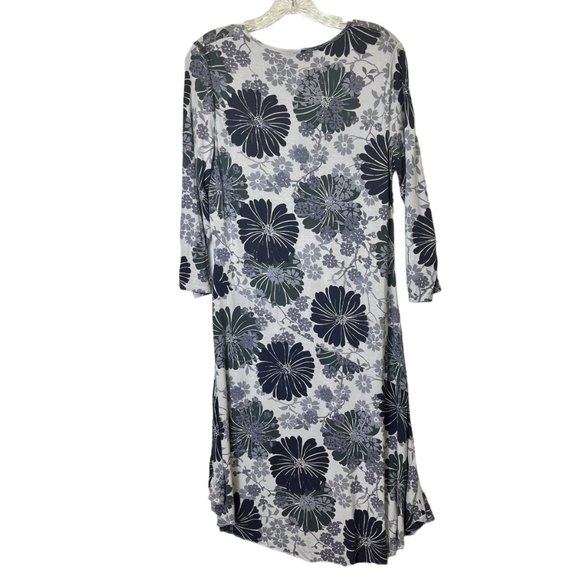 Per Una Dress Size 14 V-Neck Knee Length Floral 3/4 Sleeve Stretchy Fit & Flare - Picture 4 of 4